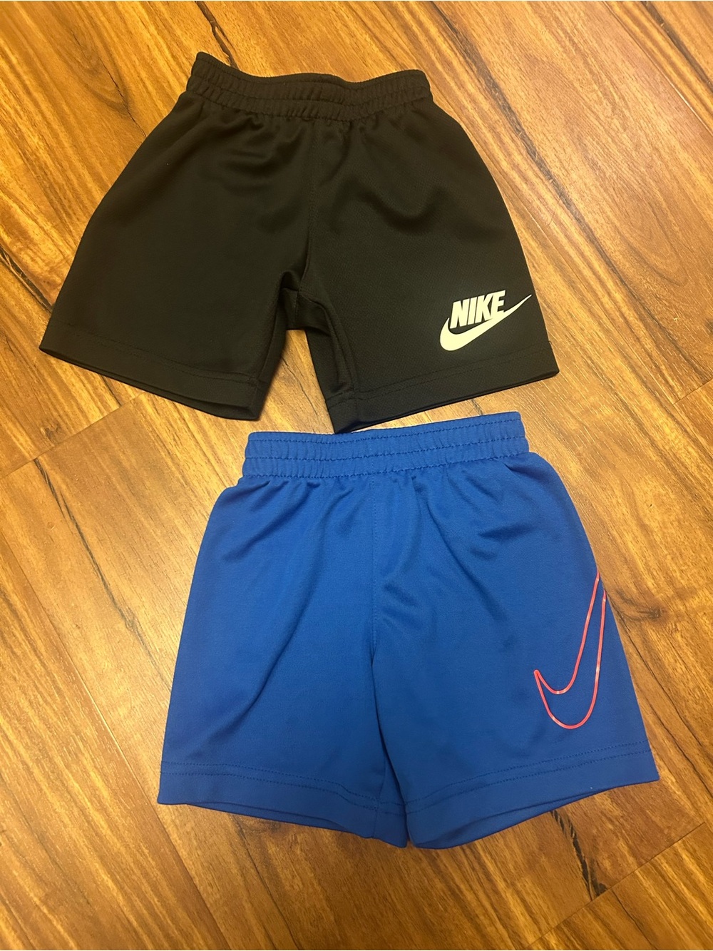 Nike Kids' Athletic Shorts - Black and Blue swoop athletic 2/3 years